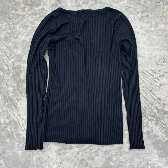 Anthropologie Ribbed Black Snap Front Button Up Cardigan Womens Medium - Picture 5 of 9